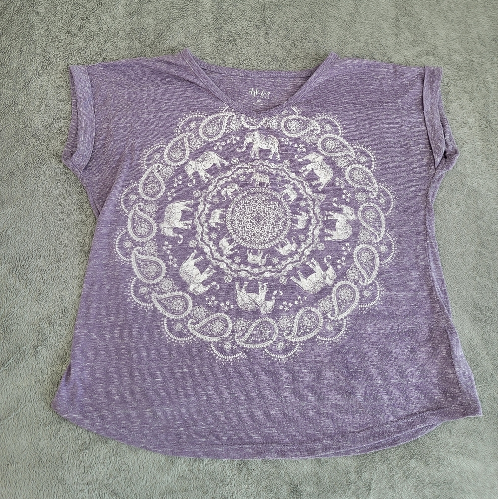 Purple Indian Elephant Women's Top Petite